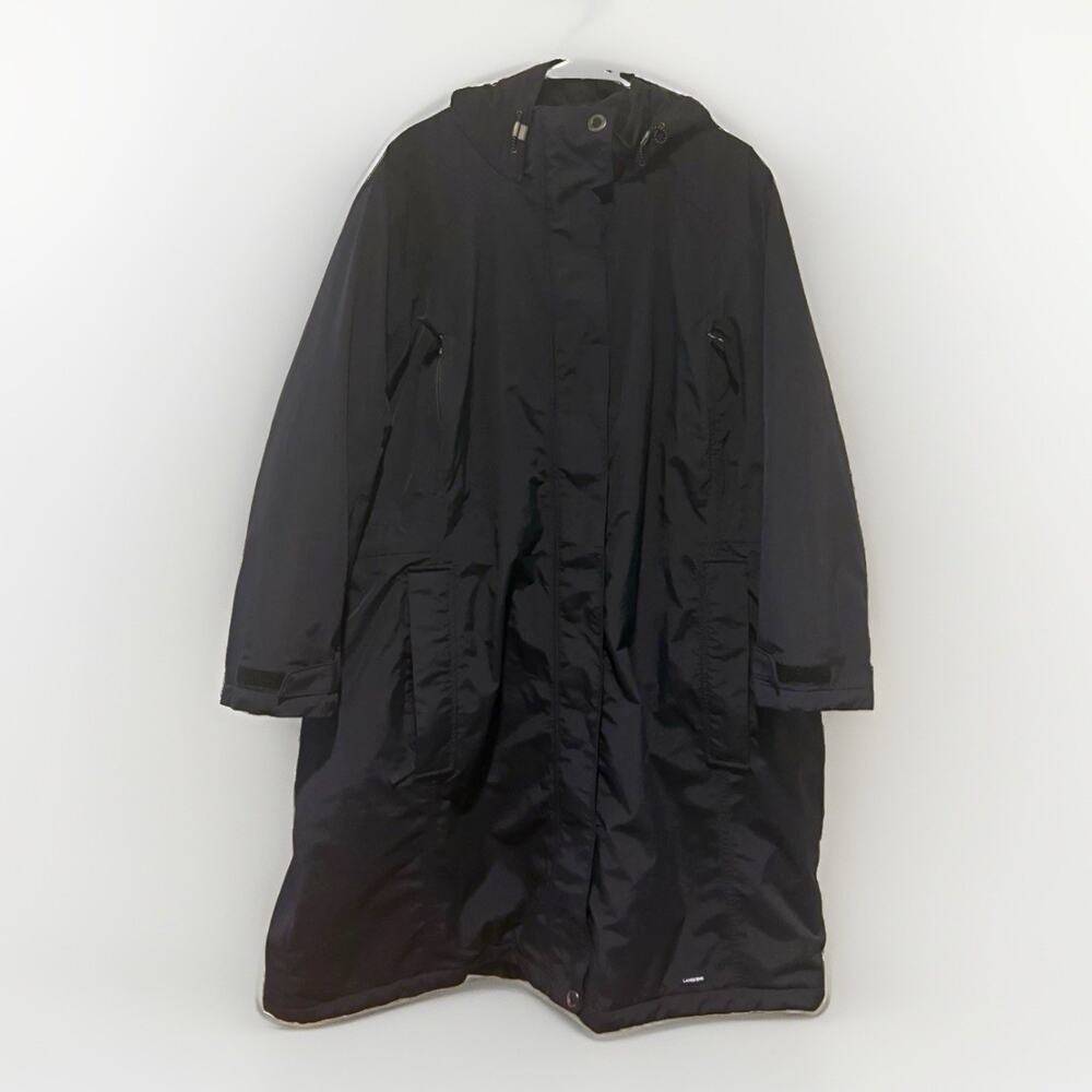 Lands End Squall Long Parka Coat Womens Plus 3X Petite Black Waterproof Fleece